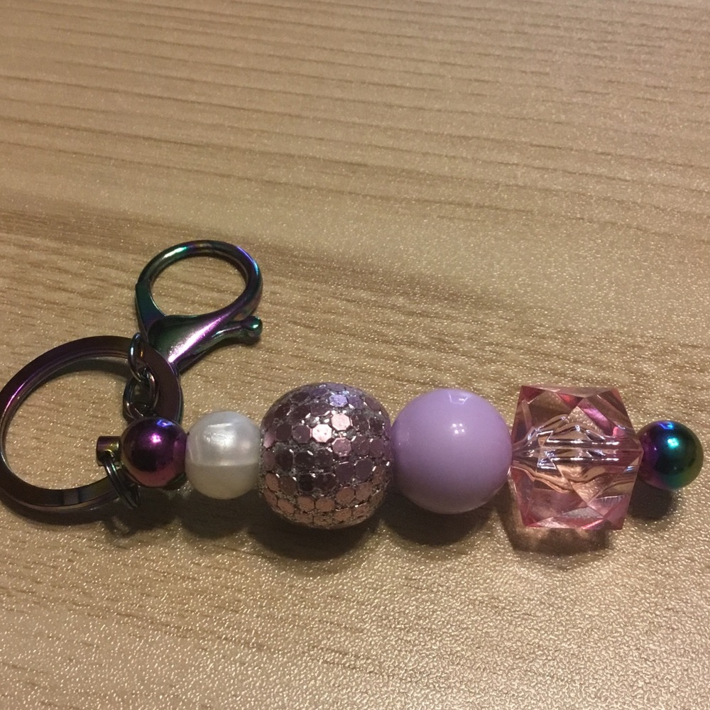 Multicolor Beaded Keychain Accessory